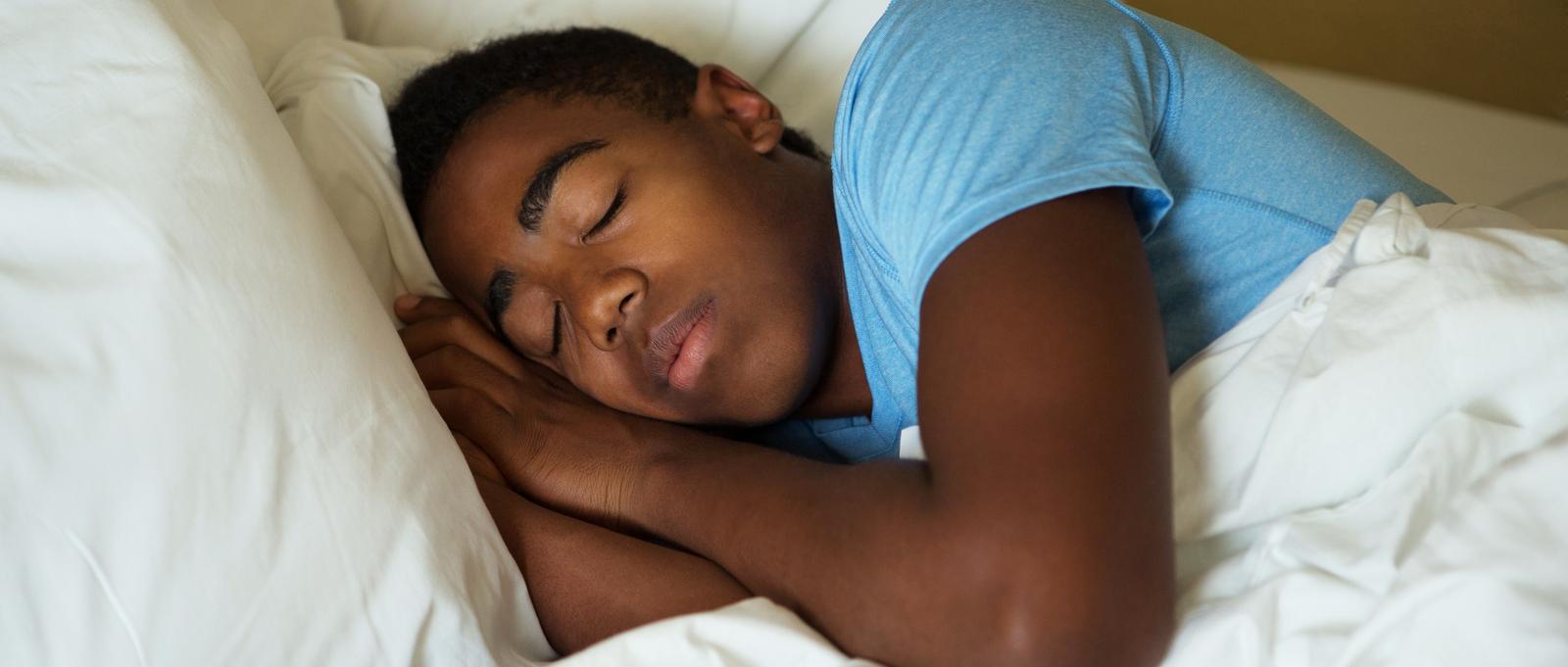 Teenage boy sleeping