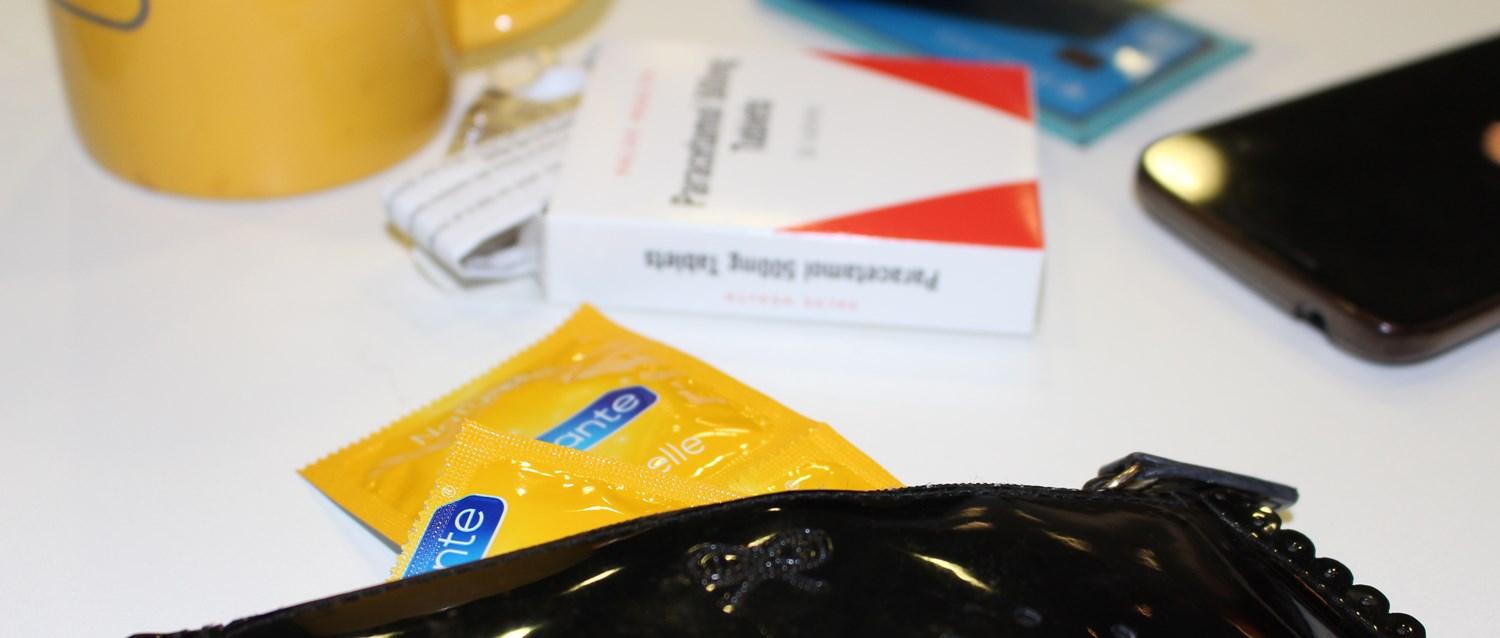 Condoms in purse