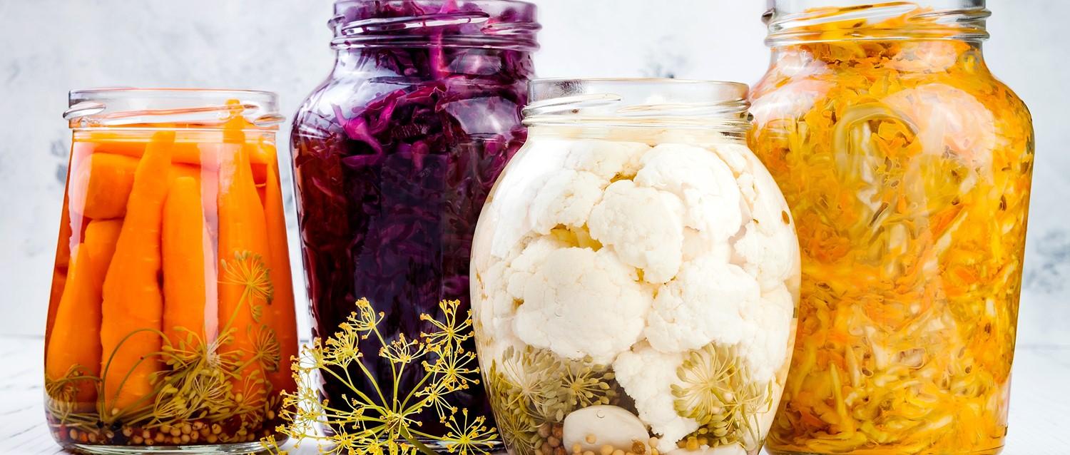 Supermarket jars of fermented food