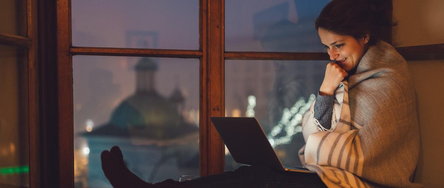 Watching TV at night